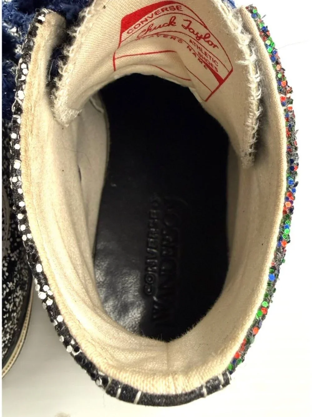 Converse x JW Anderson Chuck 70 Hi Womens 8.5 Black Multicolor Glitter Pack - Picture 11 of 16